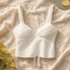 Princess Polly White Textured Cami Top